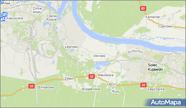 mapa Otorowo gmina Solec Kujawski, Otorowo gmina Solec Kujawski na mapie Targeo