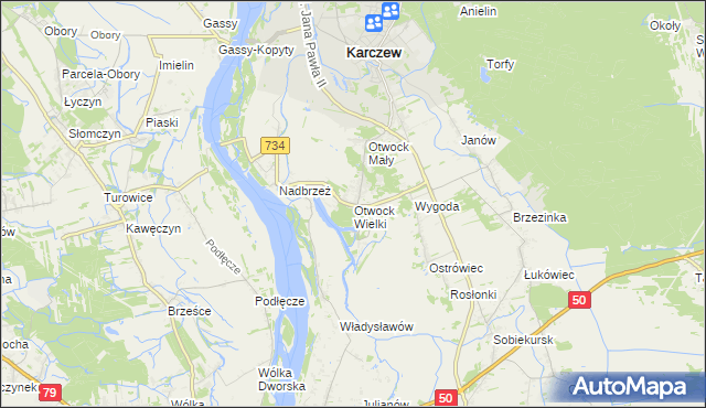 mapa Otwock Wielki, Otwock Wielki na mapie Targeo