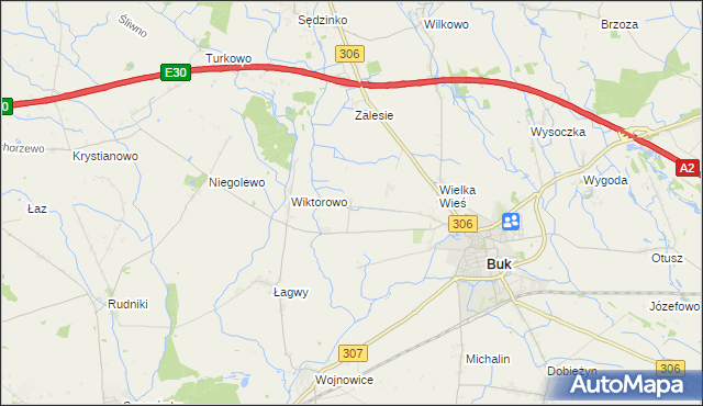 mapa Pawłówko gmina Buk, Pawłówko gmina Buk na mapie Targeo