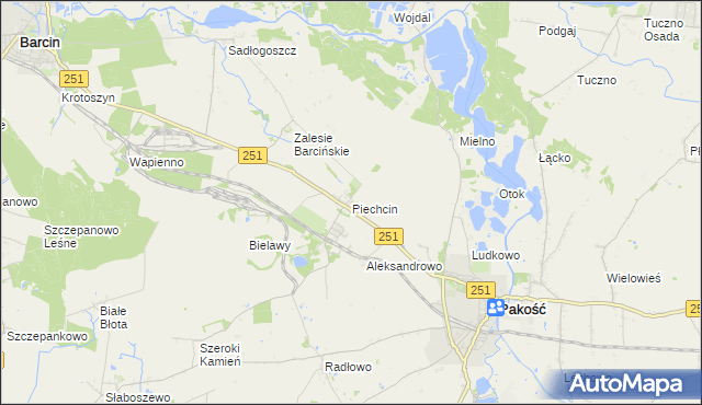 mapa Piechcin, Piechcin na mapie Targeo