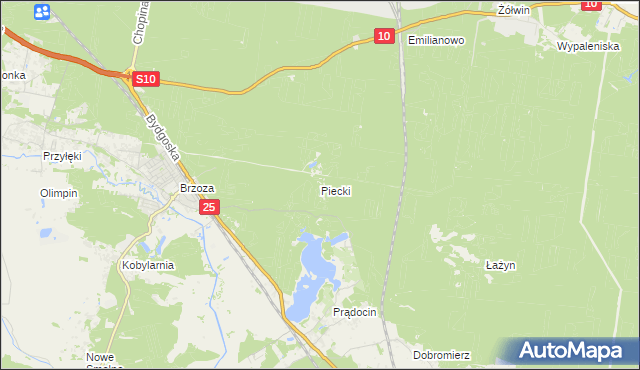 mapa Piecki gmina Nowa Wieś Wielka, Piecki gmina Nowa Wieś Wielka na mapie Targeo