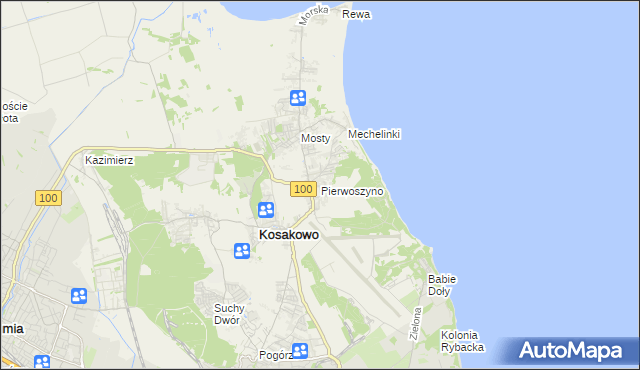 mapa Pierwoszyno, Pierwoszyno na mapie Targeo