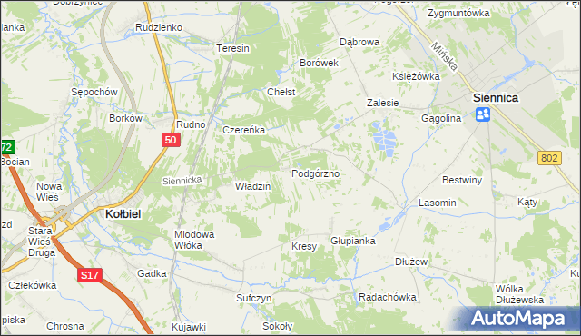 mapa Podgórzno, Podgórzno na mapie Targeo