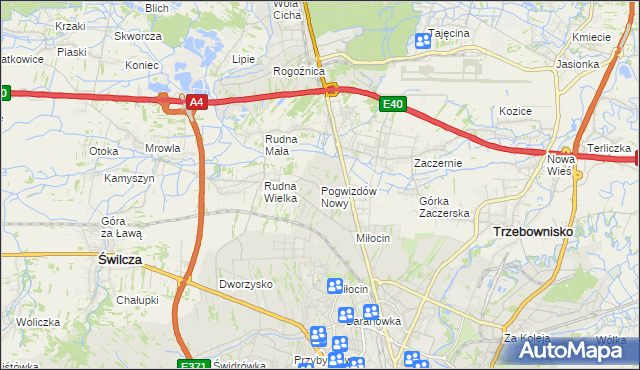 mapa Pogwizdów Nowy, Pogwizdów Nowy na mapie Targeo