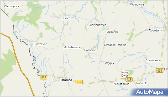 mapa Posucice, Posucice na mapie Targeo