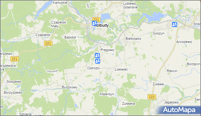 mapa Pręgowo Górne, Pręgowo Górne na mapie Targeo