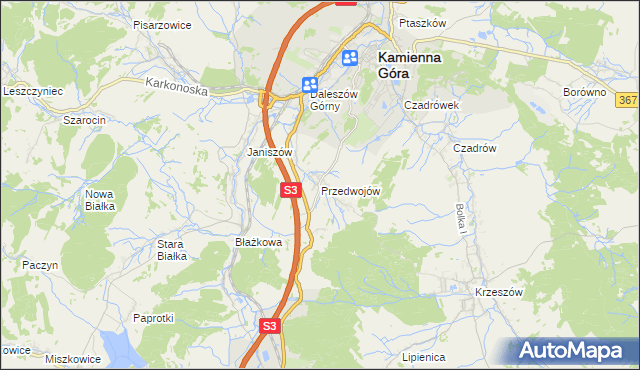 mapa Przedwojów, Przedwojów na mapie Targeo