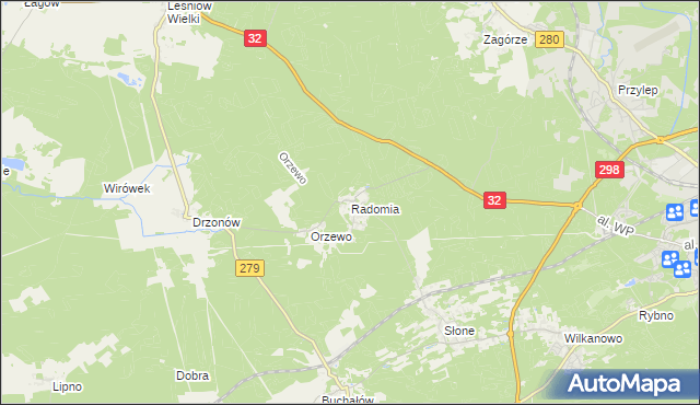 mapa Radomia, Radomia na mapie Targeo