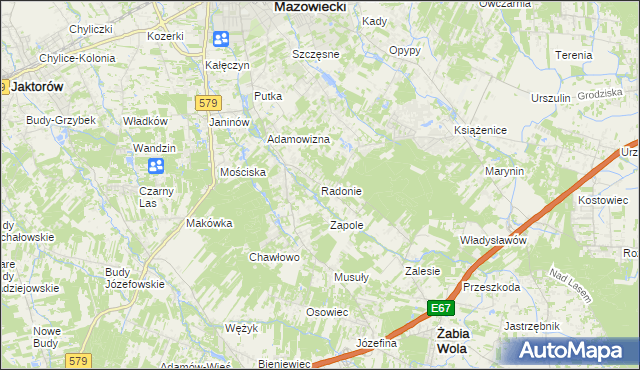 mapa Radonie, Radonie na mapie Targeo