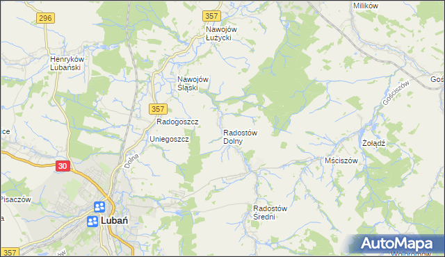 mapa Radostów Dolny, Radostów Dolny na mapie Targeo