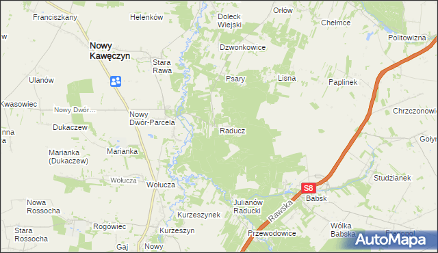 mapa Raducz, Raducz na mapie Targeo