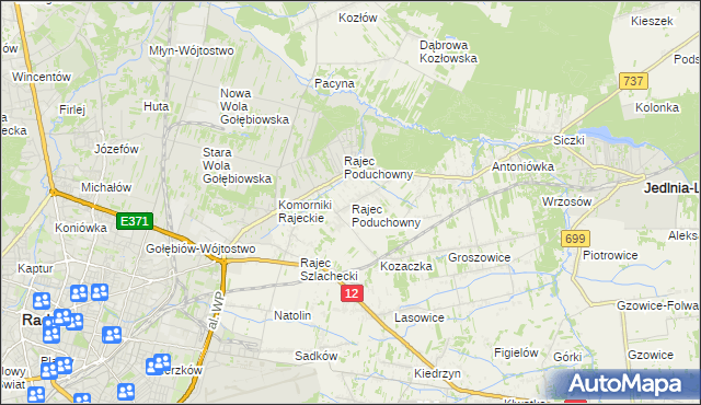 mapa Rajec Poduchowny, Rajec Poduchowny na mapie Targeo