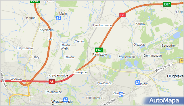 mapa Ramiszów, Ramiszów na mapie Targeo
