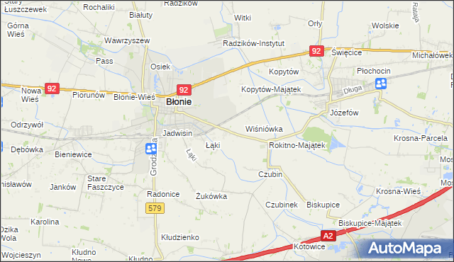 mapa Rokitno gmina Błonie, Rokitno gmina Błonie na mapie Targeo