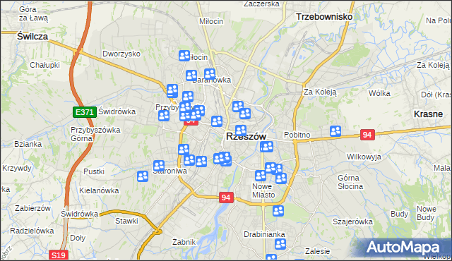 mapa Rzeszów, Rzeszów na mapie Targeo