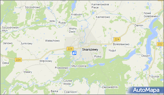 mapa Skarszewy powiat starogardzki, Skarszewy powiat starogardzki na mapie Targeo