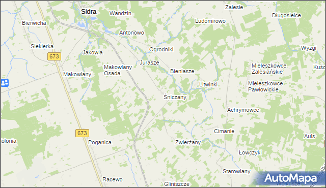 mapa Śniczany, Śniczany na mapie Targeo