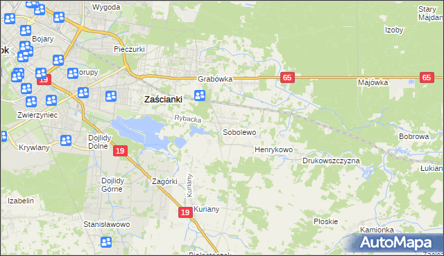 mapa Sobolewo gmina Supraśl, Sobolewo gmina Supraśl na mapie Targeo
