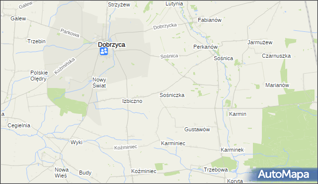 mapa Sośniczka, Sośniczka na mapie Targeo