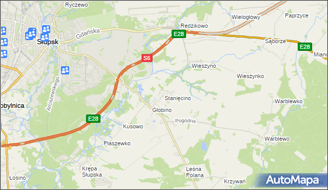 mapa Stanięcino, Stanięcino na mapie Targeo