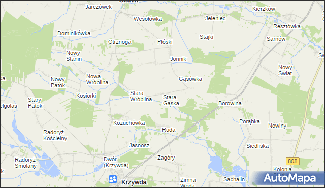 mapa Stara Gąska, Stara Gąska na mapie Targeo