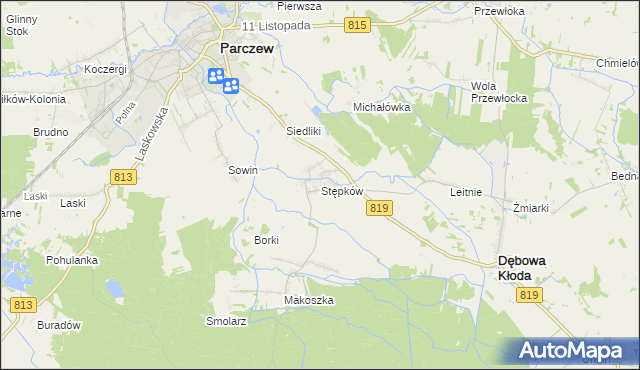 mapa Stępków, Stępków na mapie Targeo