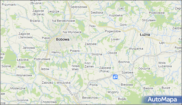 mapa Stróżna, Stróżna na mapie Targeo