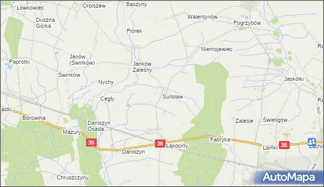 mapa Sulisław gmina Raszków, Sulisław gmina Raszków na mapie Targeo