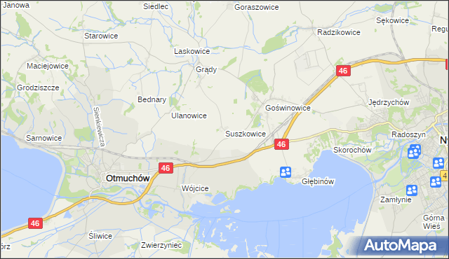 mapa Suszkowice, Suszkowice na mapie Targeo