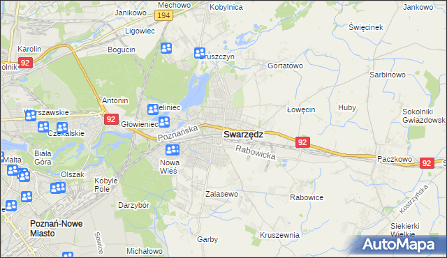 mapa Swarzędz, Swarzędz na mapie Targeo