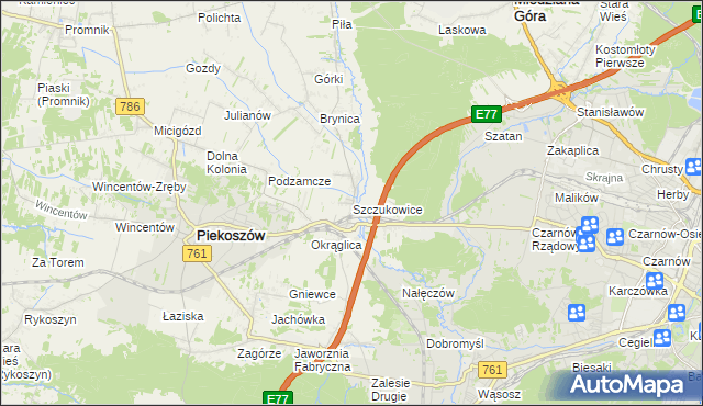 mapa Szczukowice, Szczukowice na mapie Targeo