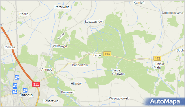 mapa Tarce, Tarce na mapie Targeo