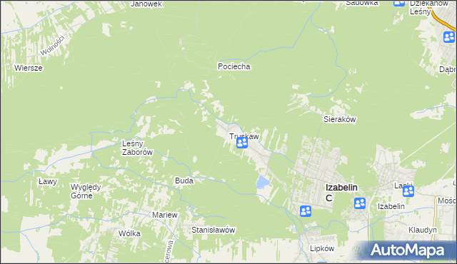 mapa Truskaw, Truskaw na mapie Targeo