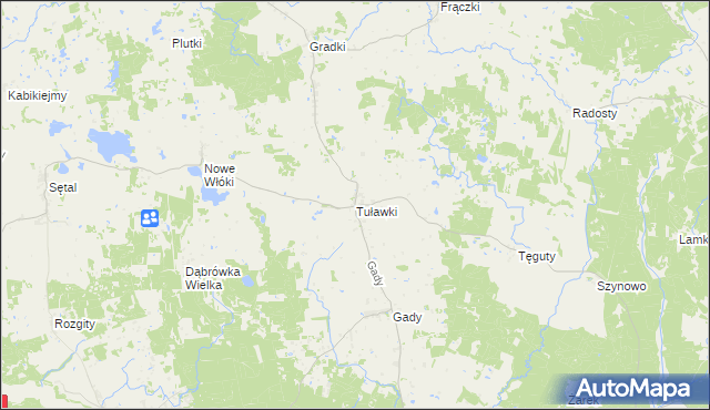 mapa Tuławki, Tuławki na mapie Targeo