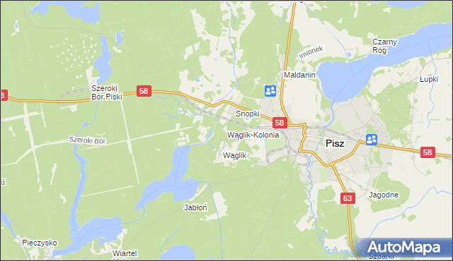 mapa Wąglik-Kolonia, Wąglik-Kolonia na mapie Targeo