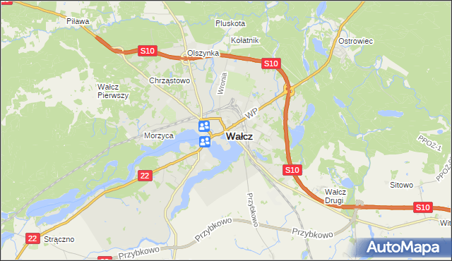 mapa Wałcz, Wałcz na mapie Targeo