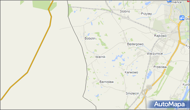 mapa Warnik, Warnik na mapie Targeo