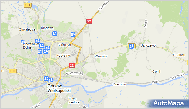 mapa Wawrów, Wawrów na mapie Targeo