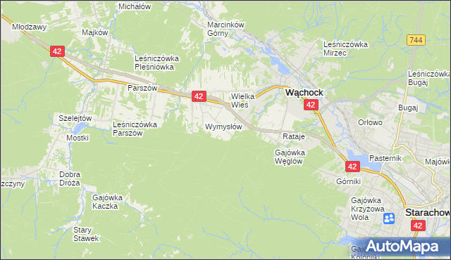 mapa Węglów, Węglów na mapie Targeo