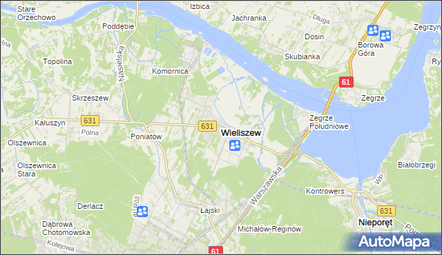 mapa Wieliszew, Wieliszew na mapie Targeo