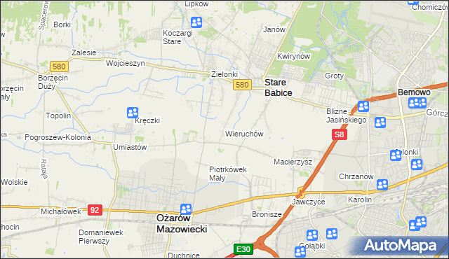 mapa Wieruchów, Wieruchów na mapie Targeo