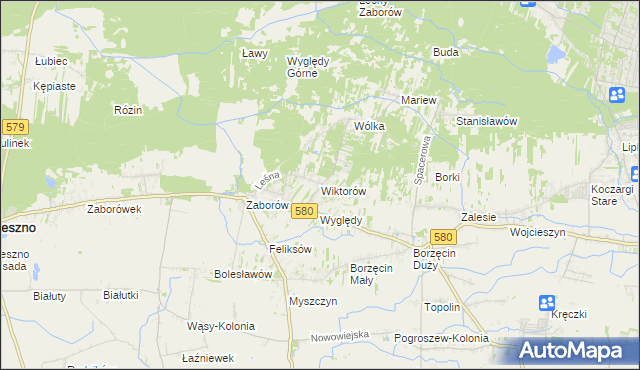 mapa Wiktorów gmina Leszno, Wiktorów gmina Leszno na mapie Targeo