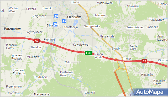 mapa Wiktorów gmina Zgierz, Wiktorów gmina Zgierz na mapie Targeo
