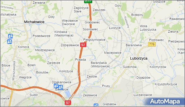 mapa Wiktorowice, Wiktorowice na mapie Targeo