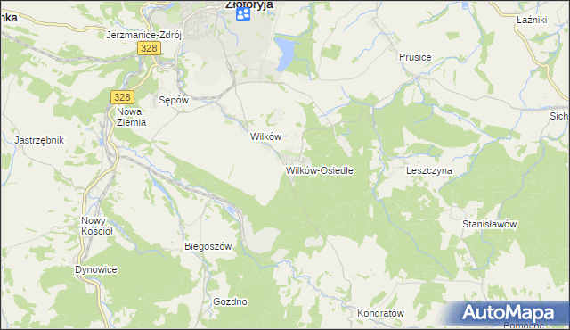 mapa Wilków-Osiedle, Wilków-Osiedle na mapie Targeo