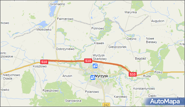 mapa Wyrzysk Skarbowy, Wyrzysk Skarbowy na mapie Targeo