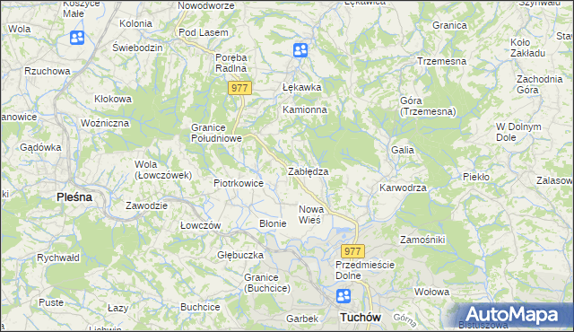 mapa Zabłędza, Zabłędza na mapie Targeo