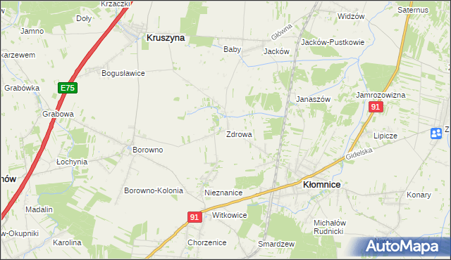 mapa Zdrowa, Zdrowa na mapie Targeo
