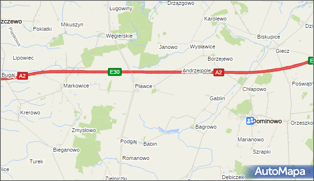 mapa Zdziechowice gmina Środa Wielkopolska, Zdziechowice gmina Środa Wielkopolska na mapie Targeo