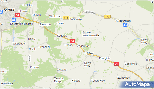 mapa Zederman, Zederman na mapie Targeo